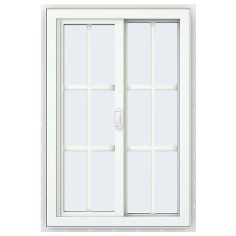24x36 23.5x35.5 White Color Vinyl Pvc Sliding Window With Colonial Grids Grilles