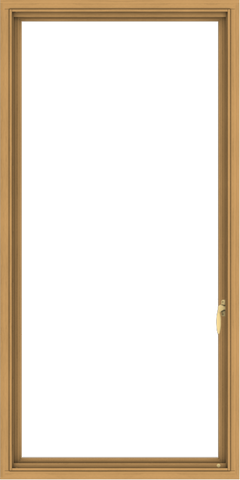 WDMA 30x60 (29.5 x 59.5 inch) Pine Wood Light Grey Aluminum Push out Casement Window without Grids Interior