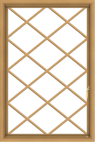 WDMA 32x48 (31.5 x 47.5 inch) Pine Wood Light Grey Aluminum Push out Casement Window without Grids with Diamond Grills