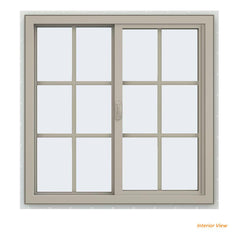 36x36 35.5x35.5 Vinyl Window Sliding With Colonial Grids Grilles