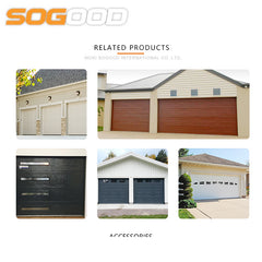 40mm thickness panel mahogany colored wood grain modern 16x7 garage door on China WDMA