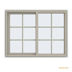 48x36 47.5x35.5 Vinyl PVC Sliding Window With Colonial Grids Grilles