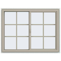 48x36 47.5x35.5 Vinyl PVC Sliding Window With Colonial Grids Grilles