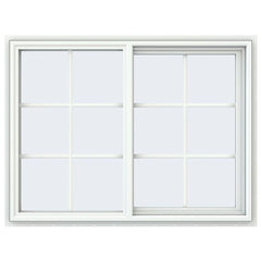 48x48 47.5x47.5 White Vinyl Sliding Window With Colonial Grids Grilles