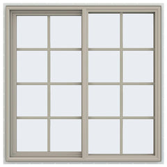 46x46 45x45 Aluminum/Vinyl/uPVC Sliding Window With Colonial Grids Grilles