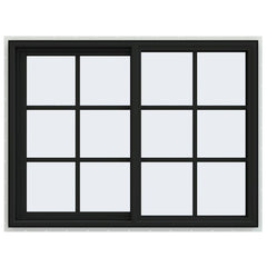 48x36 Bronze Color Vinyl PVC uPVC Sliding Window With Colonial Grids Grilles