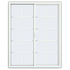 48x60 White Vinyl Sliding Window With Colonial Grids Grilles