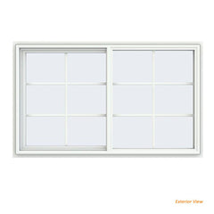 60x36 59.5x35.5 White Vinyl Sliding Window With Colonial Grids Grilles