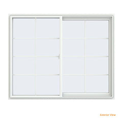 60x48 59.5x47.5 Window White Vinyl Sliding With Colonial Grids Grilles
