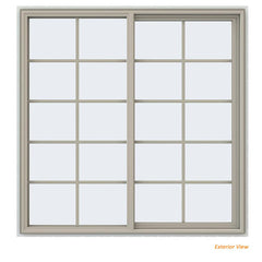 60x60 59.5x59.5 Bronze Vinyl Upvc Sliding Window With Colonial Grids Grilles