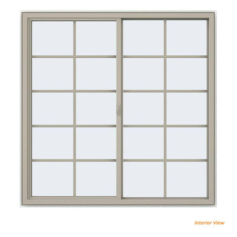 60x60 59.5x59.5 Bronze Vinyl Upvc Sliding Window With Colonial Grids Grilles