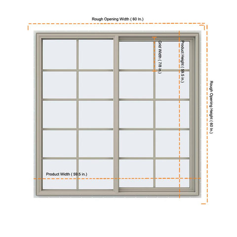 60x60 59.5x59.5 Bronze Vinyl Upvc Sliding Window With Colonial Grids Grilles
