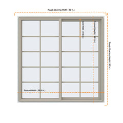 60x60 59.5x59.5 Bronze Vinyl Upvc Sliding Window With Colonial Grids Grilles
