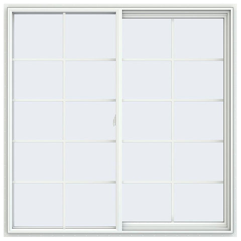60x60 59.5x59.5 White Vinyl Sliding Window With Colonial Grids Grilles