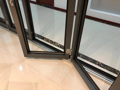 Aluminium alloy NOA code bulletproof glass accordion door for supplying installation on China WDMA