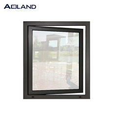 Aluminium wooden color top arched casement windows good quality with tempered glass on China WDMA