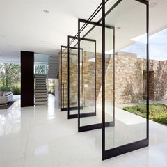 China Wood Color Aluminum Double Glass Folding Door External Doors on China WDMA