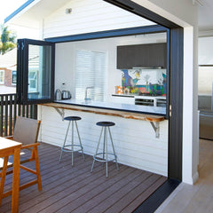 Custom Aluminum Window Doors Design Bi Fold Accordion Door Frameless Glass Folding Door System For Kitchen on China WDMA