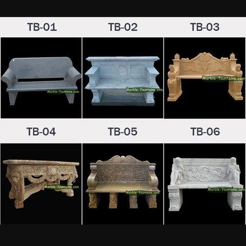 Customize Design Sculpture Stone Garden Decorative Park Hand Carve Statue Carrara White Marble Outdoor Bench on China WDMA