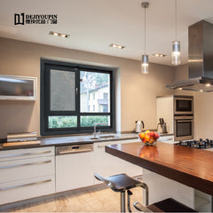 Customized color commercial buildings house design aluminum open inside casement window with fly screen on China WDMA