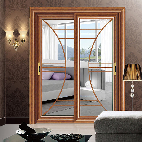 Decorative lattice yellow aluminum door aluminium bathroom waterproof doors on China WDMA