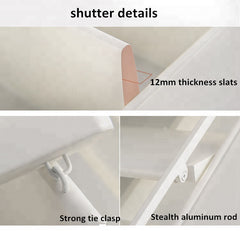 Elegant white decorative durable design plastic window shutters,pvc plantation shutters on China WDMA