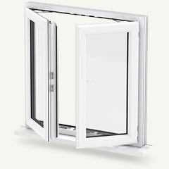 Factory High quality low price upvc material Casement Transom Window upvc profiles windows plastic Pvc frame glass window on China WDMA