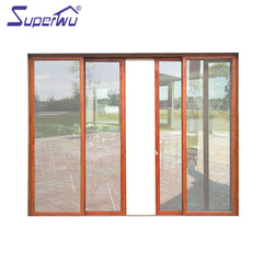 Factory made exterior glass panel doors french with blinds side panels on China WDMA