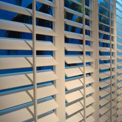 Folding blinds in bathroom, faux shutters interior and exterior use. on China WDMA