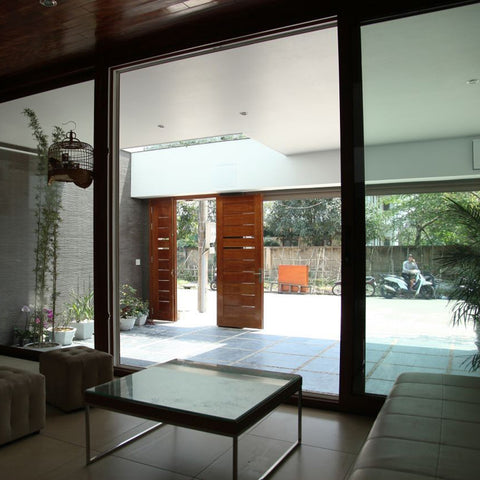 Gaoming black color slim frame customized aluminium windows and doors on China WDMA