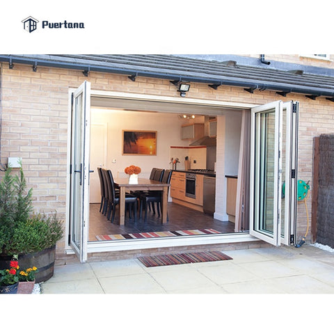 Germany Lightweight Entrance Exterior Aluminium Accordion Bi Folding Sliding Glass Door For Restaurant on China WDMA