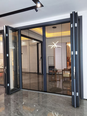 104x35 folding door with best Hardware aluminium window frames with thermo brake