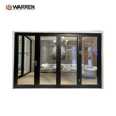 2022 Large size veranda aluminum bifold glass folding doors Custom made indoor accordion bi fold doors design