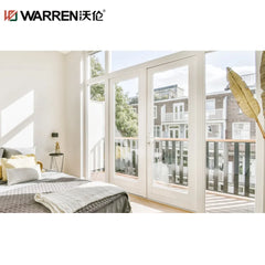 WDMA 36x79 French Aluminum Double Glazing Gray Rough Opening Round Top Door Double Wide