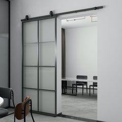 WDMA  Modern luxury multi sliding tempered glass barn door for bathroom