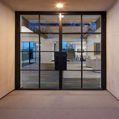 WDMA Standard tempered clear glass wrought iron entry double doors