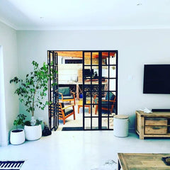 WDMA  Silmline stype double glazing tempered glass windows rustic wrought iron doors for living room
