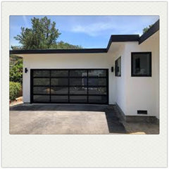 China WDMA Automatic aluminum alloy glass garage door with pedestrian door