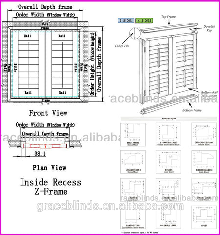 Home decorative 89mm wooden Plantation window Shutter on China WDMA