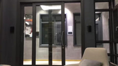 China top 10 Suppliers D100b interior house living room aluminum sliding glass door with burglar proof designs on China WDMA