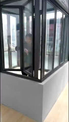 Residential aluminum folding window with black color or customized color on China WDMA