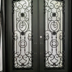 Square Top NEW DESIGN Double Iron Entry Doors SE-GD022 on China WDMA