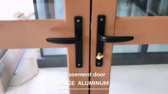 standard commercial double glass french aluminum casement door with German hardware on China WDMA