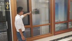 Topwindow High Quality Wooden Color German Brand Hardware Thermal Break Aluminum Casement Window Door Double Glazed Windows on China WDMA