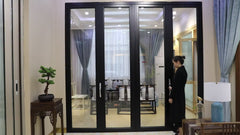 3 x 10 aluminum framed quadruple paned glass bifold door accordion main door design aluminum exterior door accordion on China WDMA