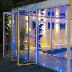 PRD Australian standards double glazing low-E bi fold door/Accordion aluminum glass patio exterior bifold doors /bi-fold door on China WDMA
