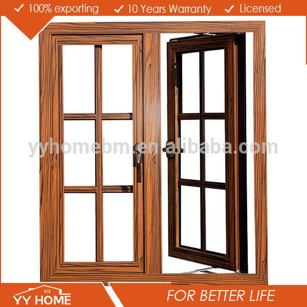 Protection film on aluminum profiles casement windows with bar on China WDMA