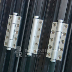 ROGENILAN 75# Accordion aluminum glass patio exterior 12 feet bifold doors / folding doors on China WDMA