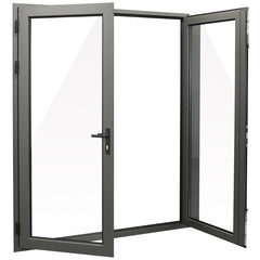 Thermal break frame decorative tempered glass aluminium casement doors for external with security screen on China WDMA