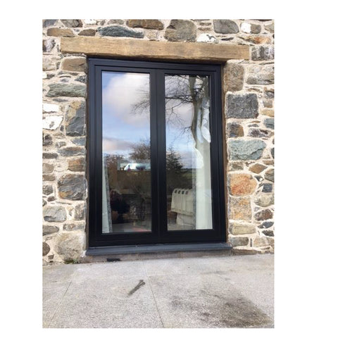 Topwindow Best Quality As2208 Glass Waterproof Windproof Aluminum Frame Exterior Decorative Shop Front Double Entry Door on China WDMA